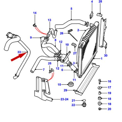 PCH000900 Radiator Coolant Upper Hose PCH000900 - Image 2