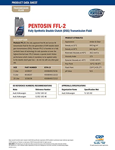 Pentosin Transmission Fluid Kit, 8038207-KIT, 5 L - Image 4