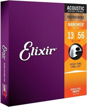 Elixir Phosphor Bronze Nanoweb Medium 16102 Strings