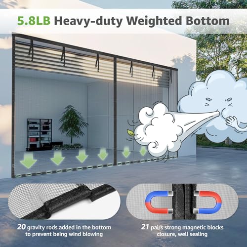 PICK FOR LIFE 16x7 Ft Magnetic Garage Door Screen - Image 4