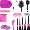 HORDALOR Pink 62″ Car Wash Brush Set