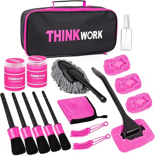 THINKWORK Pink Car Duster Interior Kit