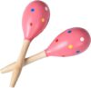 TDOCK Pink Wooden Maracas Shaker Instrument