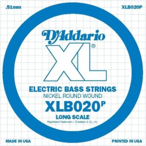 D’Addario Plain Steel Bass Guitar String, 020