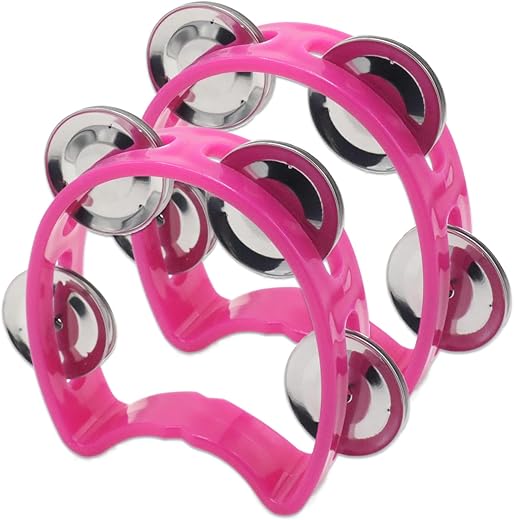 Cheerock Plastic Handheld Tambourines with Bells
