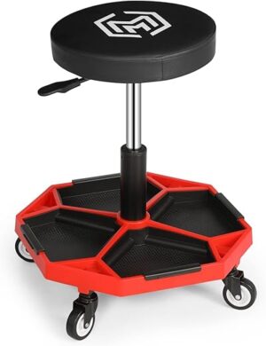 M-AUTO Pneumatic Rolling Garage Stool With Tray