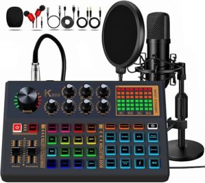 CofeLife Podcast Equipment Bundle, 48V Condenser Microphone