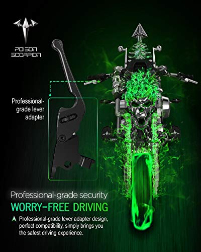 POISON SCORPION Black Motorcycle Brake Clutch Levers H1-521 - Image 5