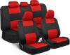 BDK PolyPro Car Seat Covers Set, Red/Black