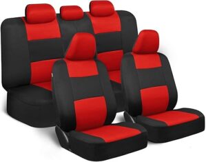 BDK PolyPro Car Seat Covers Set, Red/Black