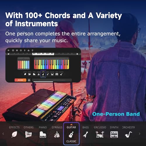 POPUPIANO Smart Piano Keyboard With Rainbow Keys - Image 5