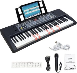 Funtaki Portable 61-Keys Digital Piano, Black