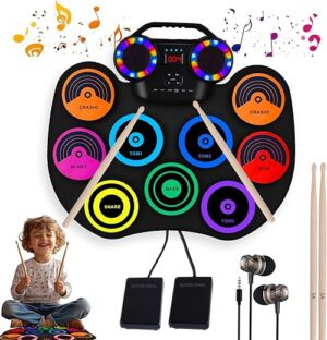 Oirtmiu Portable Electric Drum Set: 9-Pad Electronic Drum