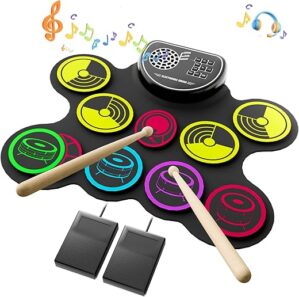 Miortior Portable Electronic Drum Set With Pedals