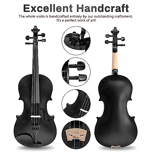 Poseidon Black 3/4 Acoustic Violin Starter Kit - Image 2