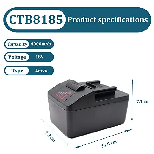 PowerWings 2pcs CTB8185 18V 4Ah Power Tool Battery - Image 2