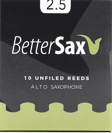 BetterSax Premium Alto Saxophone Reeds - 2.5 Strength