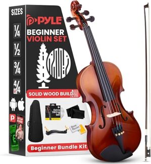Pyle Premium Solid Wood Full Size Violin Kit