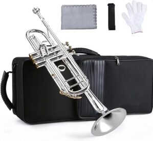 HXBER Professional Bb Trumpet Silver-Plated Wind Instrument