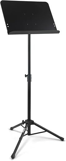 OnStage Professional Folding Orchestral Music Stand, Black