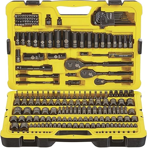 STANLEY Professional Grade Black Chrome Mechanics Tool Set