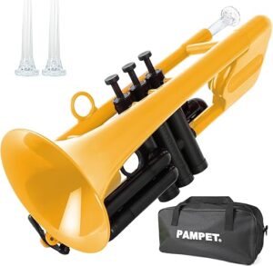 PAMPET Professional Plastic Bb Trumpet Set (Yellow)