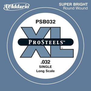 D'Addario ProSteels Bass Guitar String, Long Scale, 032