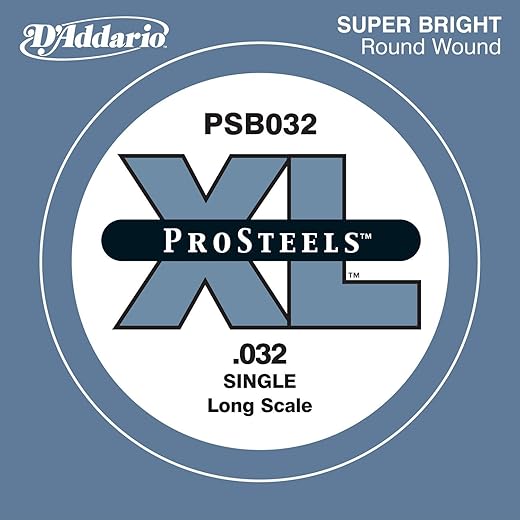 D'Addario ProSteels Bass Guitar String, Long Scale, 032