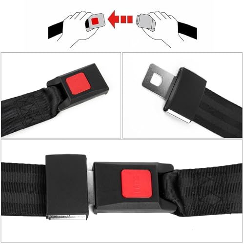 psler Adjustable Seat Belt Kit, Black, 2 Pack - Image 4