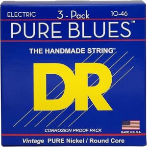 DR Strings Pure Nickel Electric Guitar Strings, PHR-10-3PK