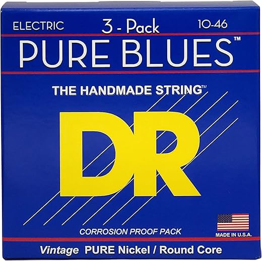 DR Strings Pure Nickel Electric Guitar Strings, PHR-10-3PK