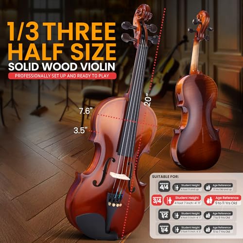 Pyle Beginner Violin Starter Kit with Accessories - Image 2