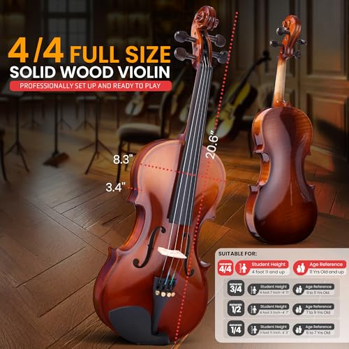 Pyle Full Size Violin Starter Kit With Accessories - Image 2