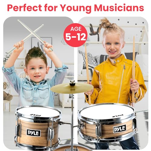 Pyle Kids Drum Set, 3 Piece Junior Kit - Image 2