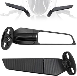 kucehiup Racing Motorcycle Mirrors, Double Rotating Wing