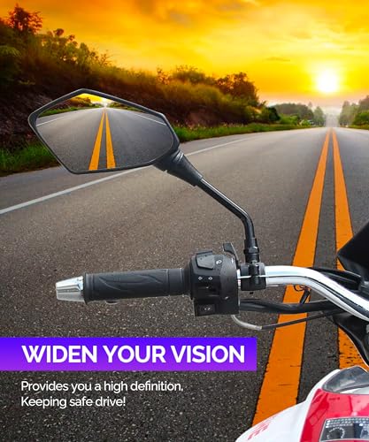 RACOONA Motorcycle Handlebar Rear View Mirrors - Image 2