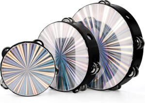 Youeon Radiant Tambourine 3 Pack With Jingles