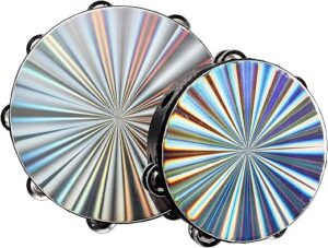 Youeon Radiant Tambourine With Double Row Jingles