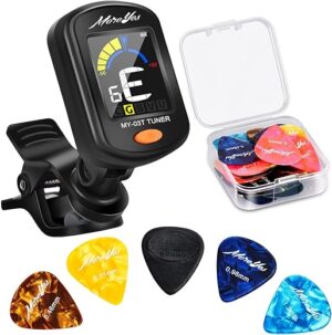 MOREYES Rechargeable Guitar Tuner Clip On With Picks