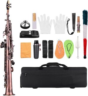 Btuty Red Bronze Bb Soprano Saxophone With Accessories