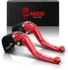 MZS Red Motorcycle Brake Clutch Levers Adjustable
