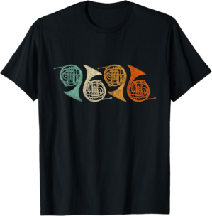 Retro French Horn Shirts Retro 70’s Funny French Horn T-Shirt