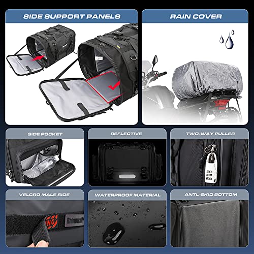 Rhinowalk Expandable Motorcycle Tail Bag 60L, Waterproof - Image 3