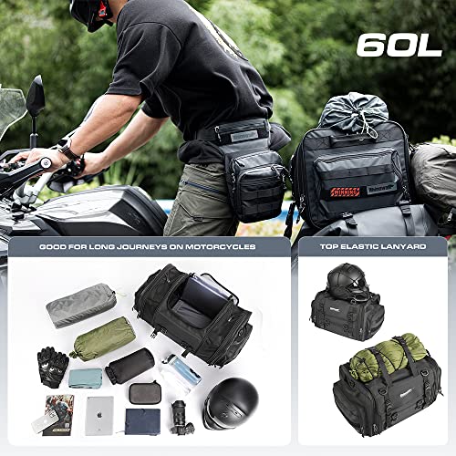 Rhinowalk Expandable Motorcycle Tail Bag 60L, Waterproof - Image 4