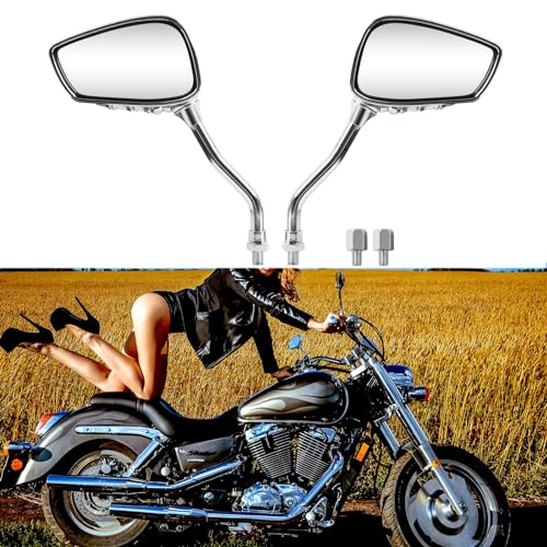 Rich Choices 8mm/10mm Motorcycle Skull Rearview Mirrors - Image 2