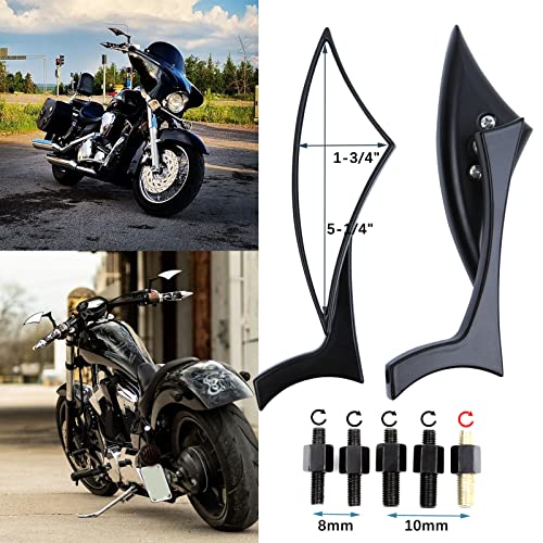 Rich Choices Motorcycle Spear Blade Rear View Mirrors - Image 4