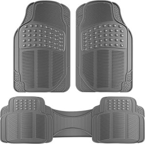 OxGord Ridged All-Weather Rubber Floor Mats – Gray