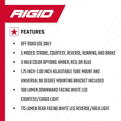 RIGID Chase Tail Light 90144 Blue - Image 3