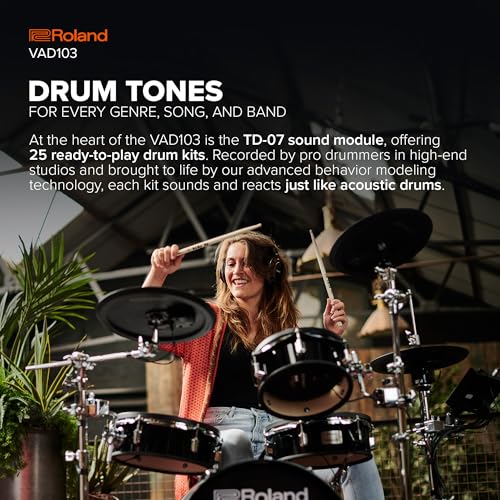 Roland Premium 4-Piece Acoustic-Style Electronic Drum Kit (VAD103-1) - Image 4