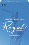 D’Addario Royal Baritone Saxophone Reeds – Strength 2.5